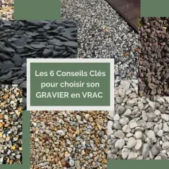 Collage de différents types de gravier pour un aménagement jardin gravier décoratif. Conseils pour choisir le bon gravier en vrac.